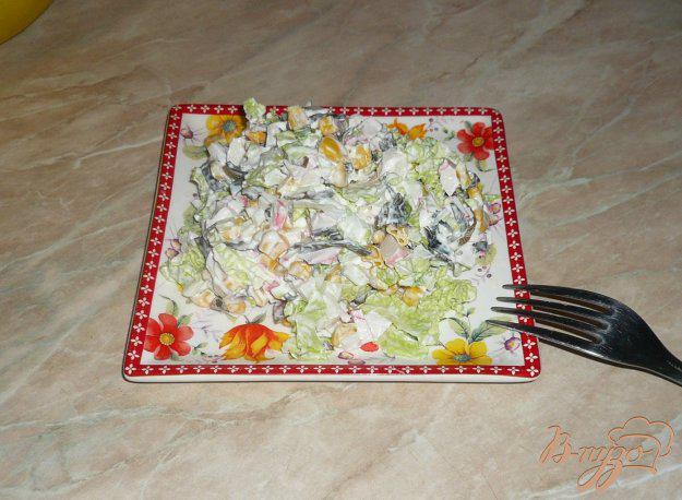 фото рецепта: Салат с морской капустой и крабовым мясом