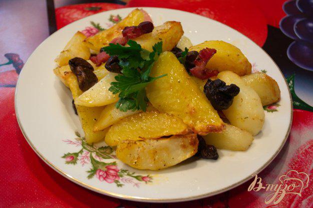 фото рецепта: Быстрый картофель с беконом и грибами