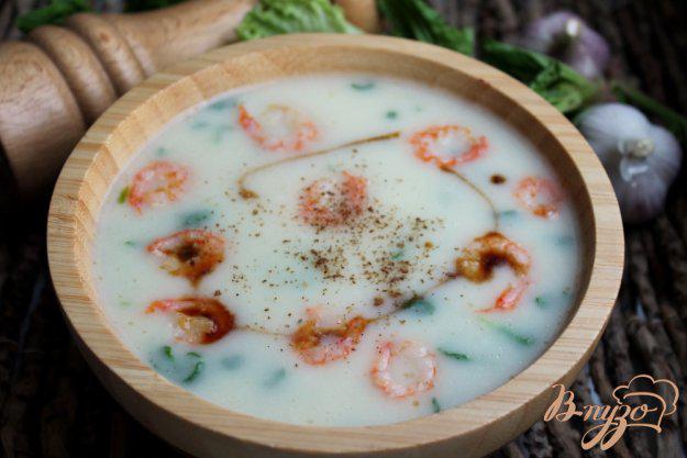 фото рецепта: Сырный суп с креветками