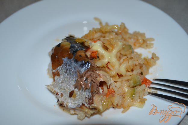 фото рецепта: Скумбрия фаршированная рисом с овощами