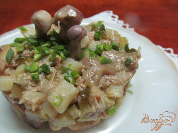 фото рецепта: Салат с фасолью грибами без майонеза