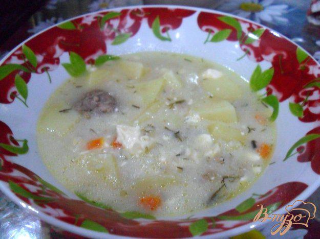 фото рецепта: Сырный суп с фрикадельками в мультиварке