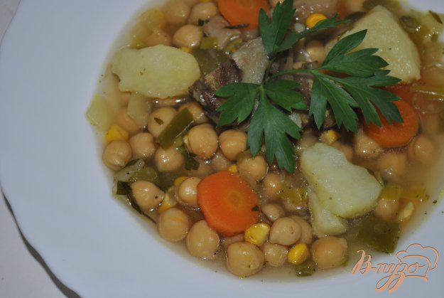 фото рецепта: Суп с кукурузой и горохом нут