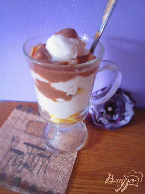 фото рецепта: Творожный десерт с мороженым и нутеллой