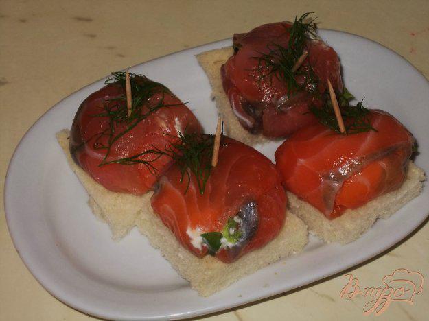фото рецепта: Закуска из лосося и сливочного сыра