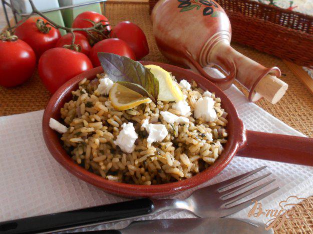 фото рецепта: Спанакоризо- рис со шпинатом по-гречески
