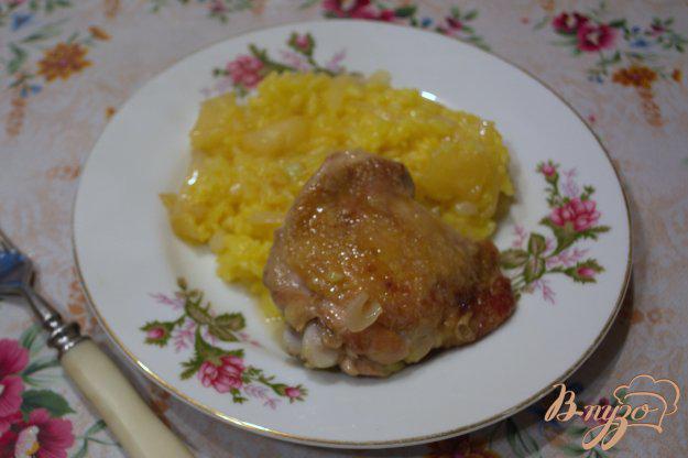 фото рецепта: Нежный рис с куриными стейками