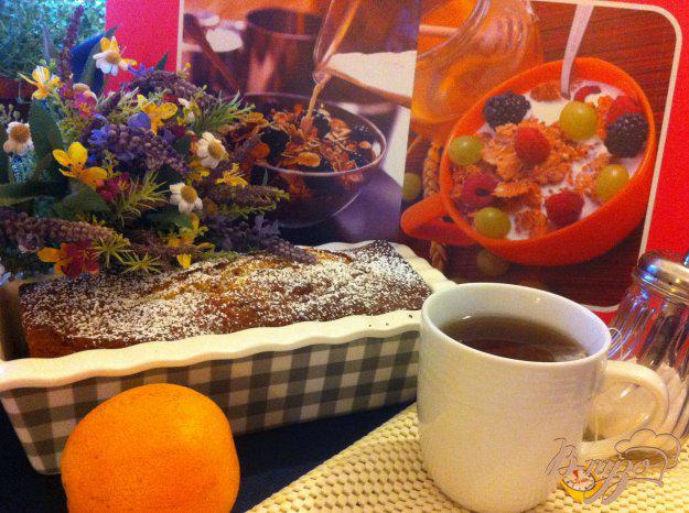 фото рецепта: Апельсиновый кекс с ванильным пудингом и цукатами
