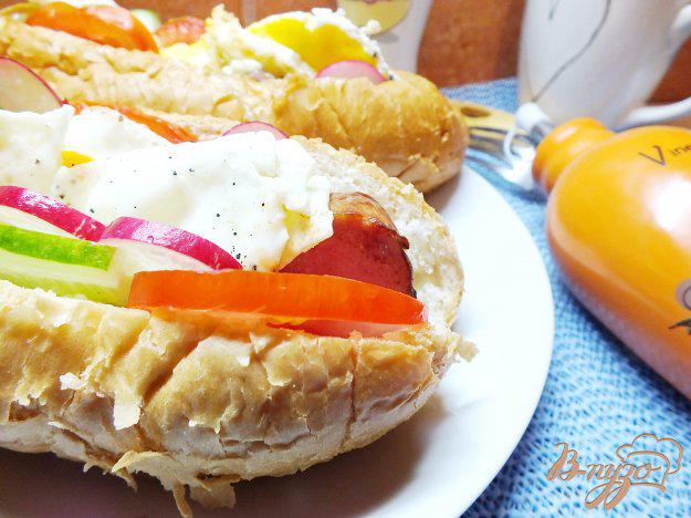 фото рецепта: Французский хлеб с овощами и яйцом