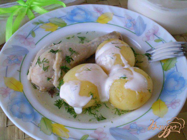 фото рецепта: Молодой картофель с мясом и сметаной