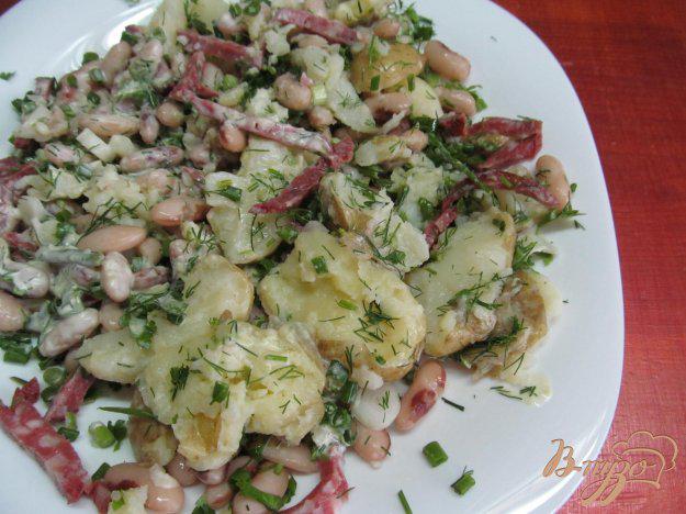 фото рецепта: Салат из молодого картофеля и фасоли