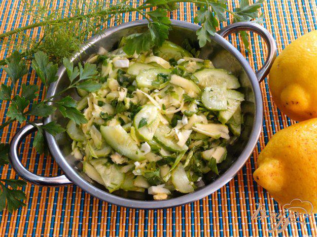 фото рецепта: Огуречно - кабачковый салат с яйцом