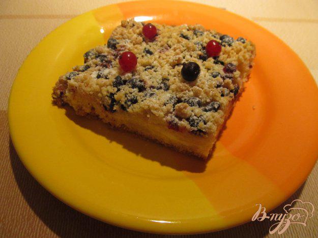 фото рецепта: Пирог с черной смородиной и творогом