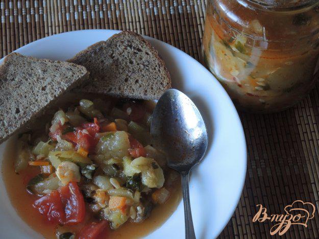 фото рецепта: Салат из кабачков и огурцов на зиму