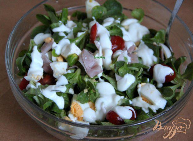 фото рецепта: Полевой салат  с томатами и моцареллой