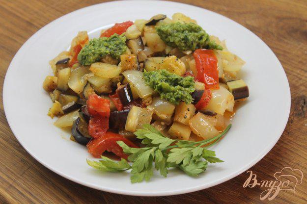фото рецепта: Теплый овощной салат с винным уксусом