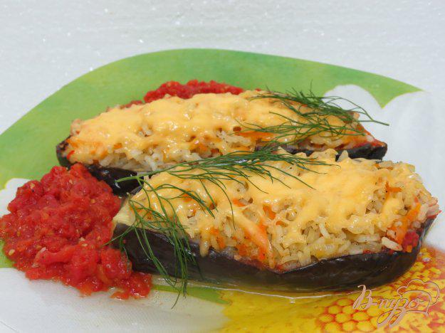 фото рецепта: Баклажаны фаршированные рисом и морковью