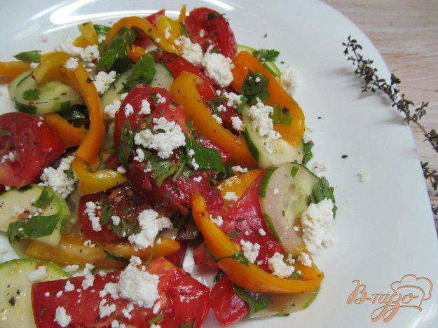 фото рецепта: Летний салат с творогом и вялеными помидорами