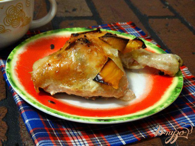 фото рецепта: Куриные окорочки запеченные с лимоном и болгарским перцем