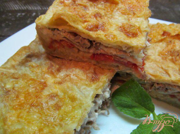 фото рецепта: Картофельный пирог с мясом в лаваше