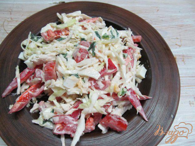 фото рецепта: Салат из капусты с куриным мясом
