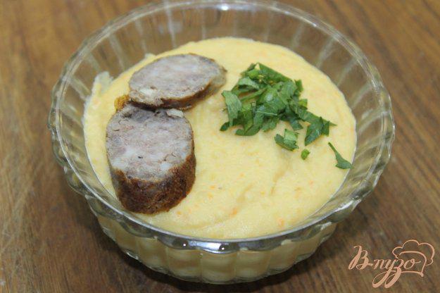 фото рецепта: Суп - пюре с гороха с домашней колбаской