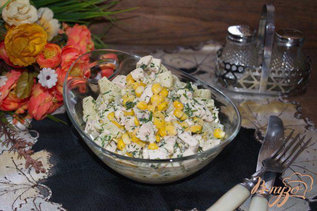фото рецепта: Салат с курицей и домашним майонезом