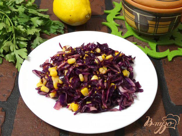 фото рецепта: Салат из красной капусты с кукурузой