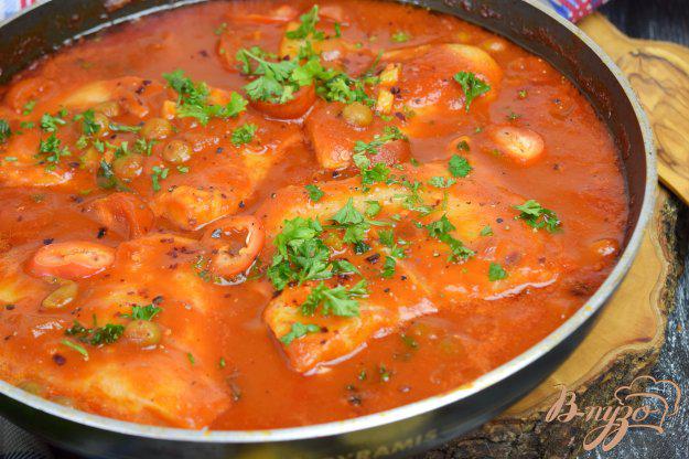 фото рецепта: Рыба в томатном соусе с горошком