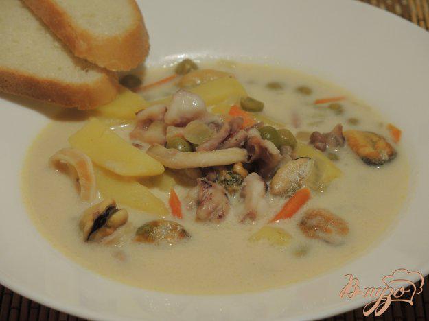 фото рецепта: Сырный суп с морепродуктами
