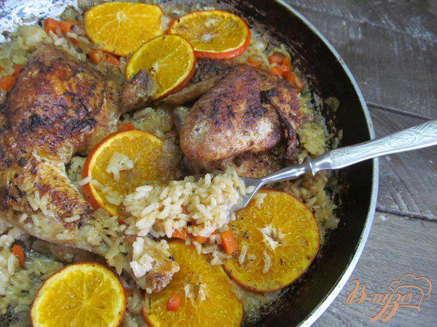 фото рецепта: Курица с рисом под мандарином