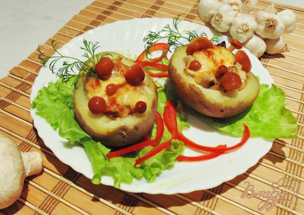 фото рецепта: Картофельные лодочки с грибами