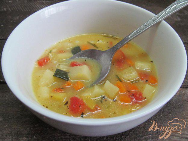 фото рецепта: Суп с кукурузной крупой и замороженными овощами