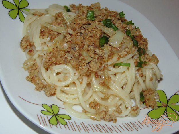 фото рецепта: Паста спагетти со свино-говяжьим фаршем