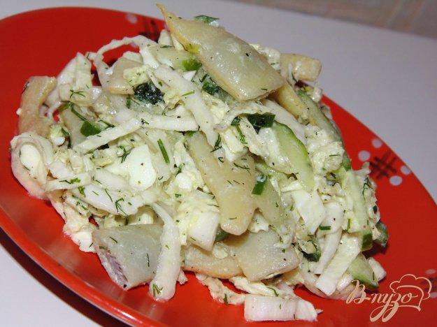 фото рецепта: Салат из пекинской капусты со стручковой фасолью