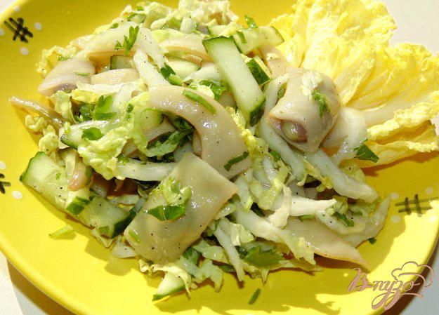 фото рецепта: Капустный салат со свежим огурцом и стручковой фасолью