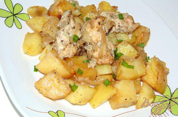 фото рецепта: Картофель в рукаве с маринованным куриным филе