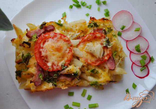 фото рецепта: Запеканка из макарон с помидорами и сыром