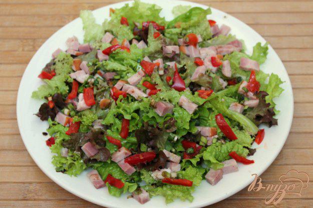фото рецепта: Зеленый салат с бужениной и перцем