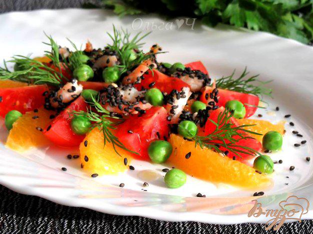 фото рецепта: Средиземноморский салат с креветками и апельсинами