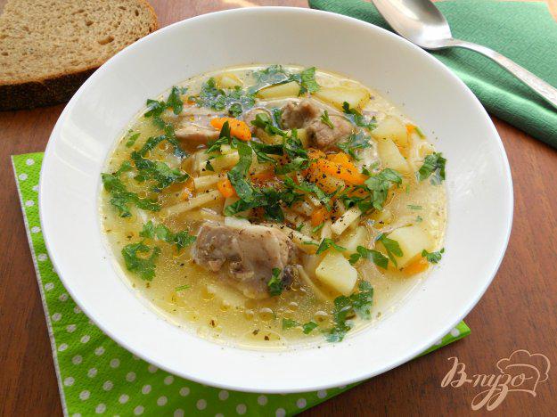 фото рецепта: Суп со свининой и лапшой в мультиварке