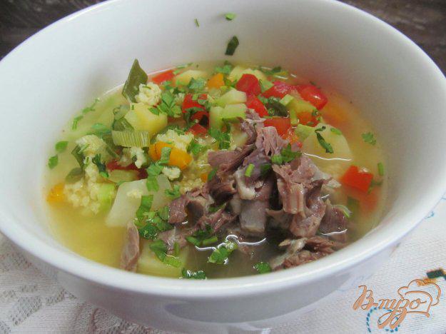 фото рецепта: Овощной суп с пшеном на бульоне из баранины