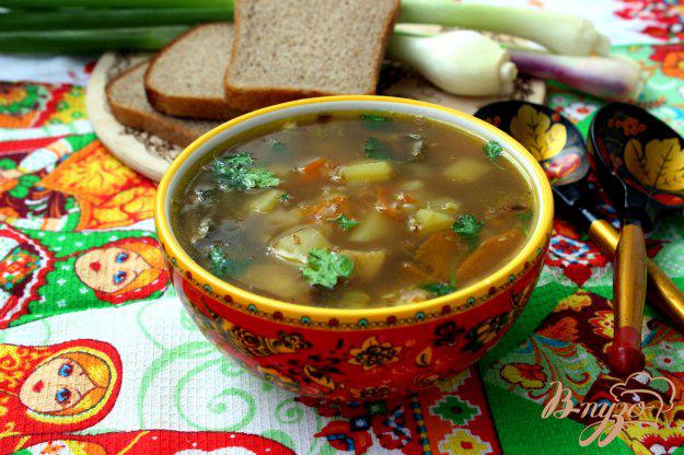 фото рецепта: Русский гречневый суп с белыми грибами