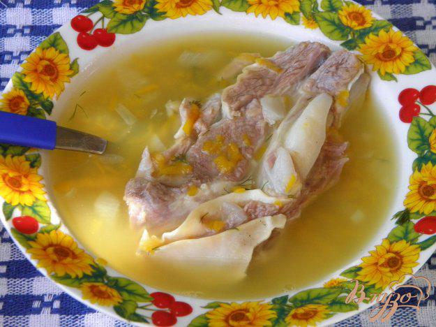 фото рецепта: Суп гороховый на телячьей грудинке без зажарки