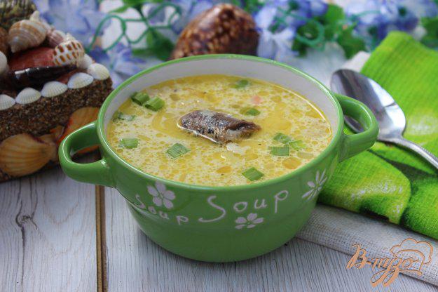 фото рецепта: Суп из рыбных консервов со сметаной