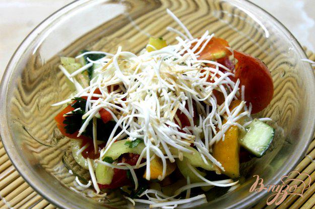 фото рецепта: Овощной салат с колбасным сыром