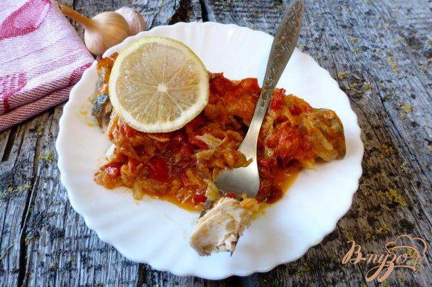 фото рецепта: Красная рыба под овощами в духовке