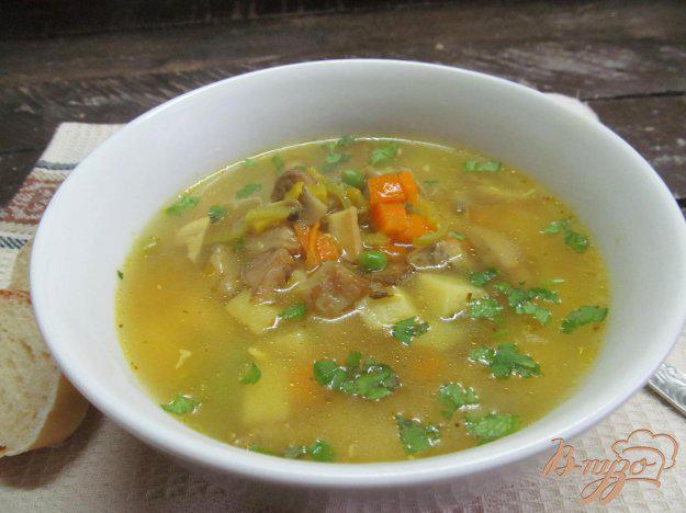 фото рецепта: Грибной суп с кукурузной крупой