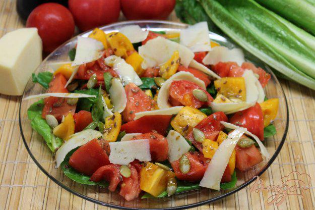 фото рецепта: Салат Ромен с помидорами и сыром