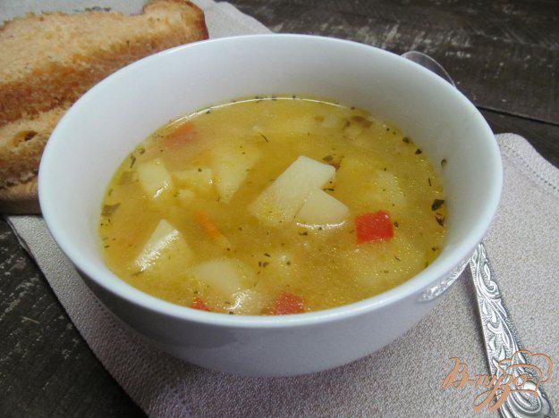 фото рецепта: Суп с рисом огурцами и тыквенным пюре